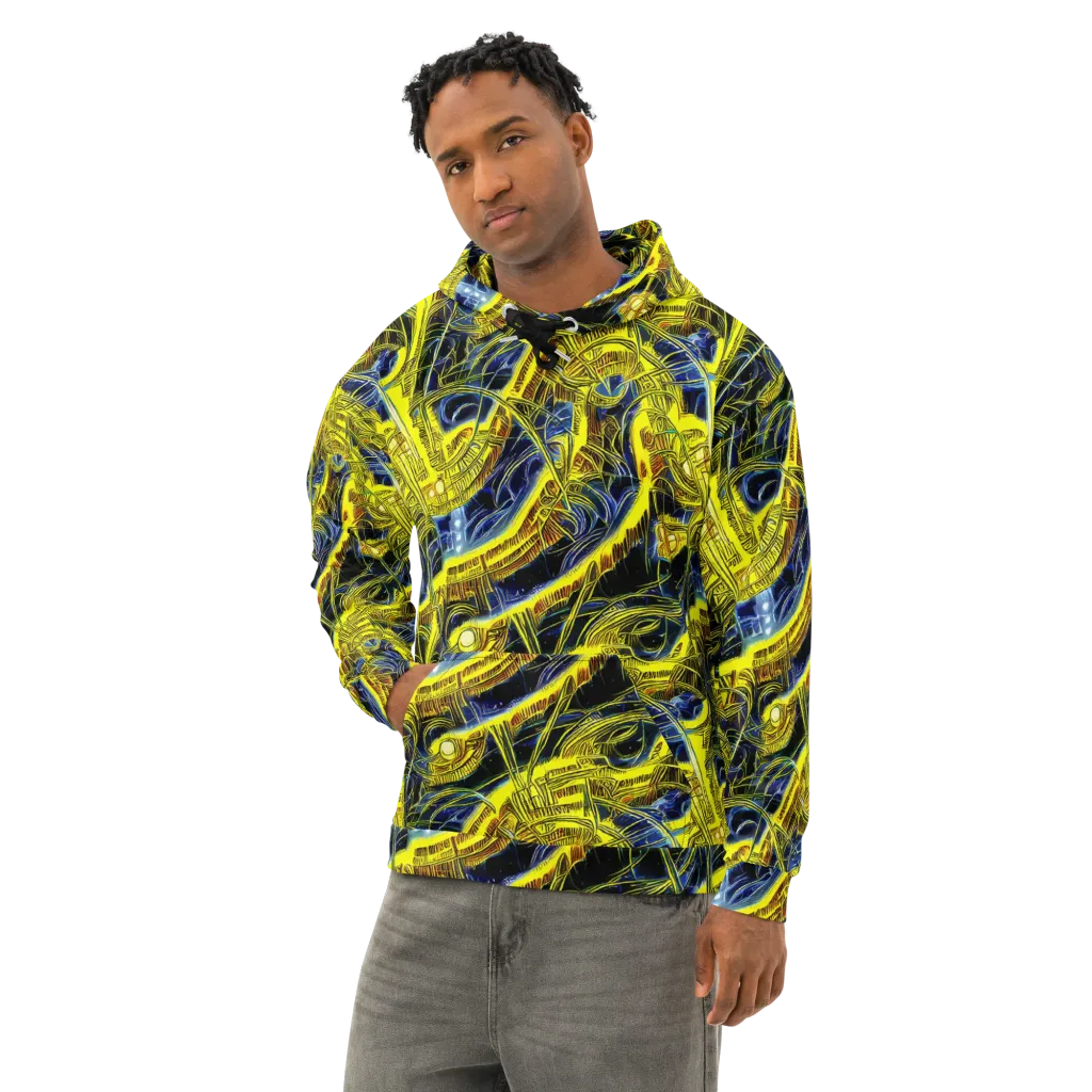 Solar Machine on Cotton Hoodie — Left Front