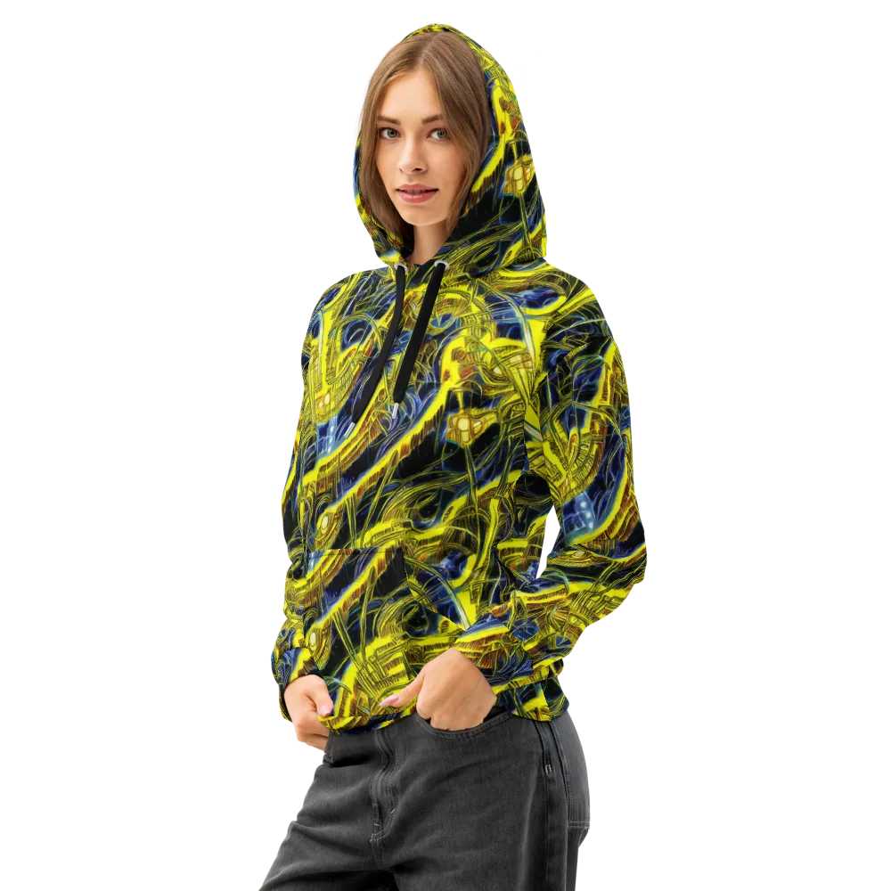 Solar Machine on Cotton Hoodie — Left Front