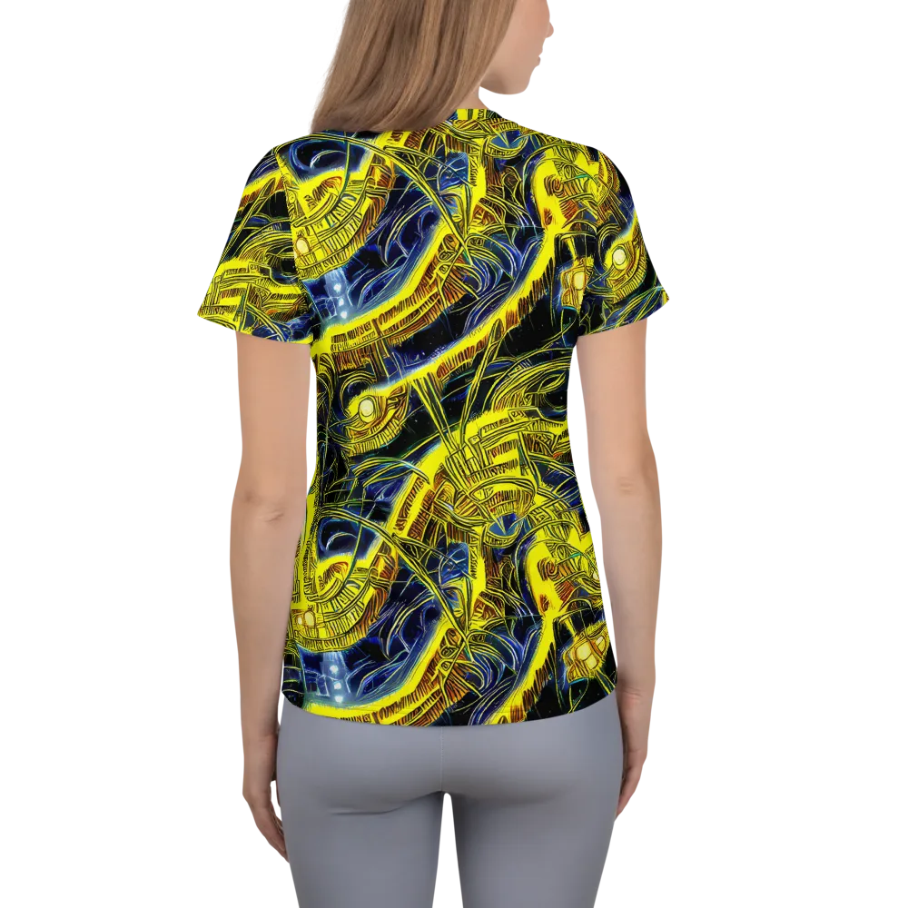 Solar Machine on Women's Athletic T-Shirt — Back
