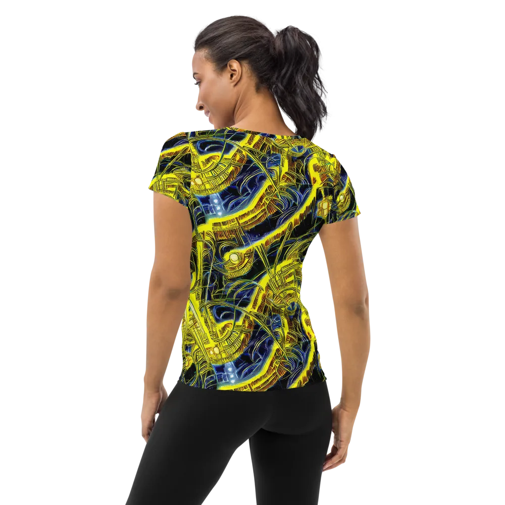 Solar Machine on Women's Athletic T-Shirt — Back