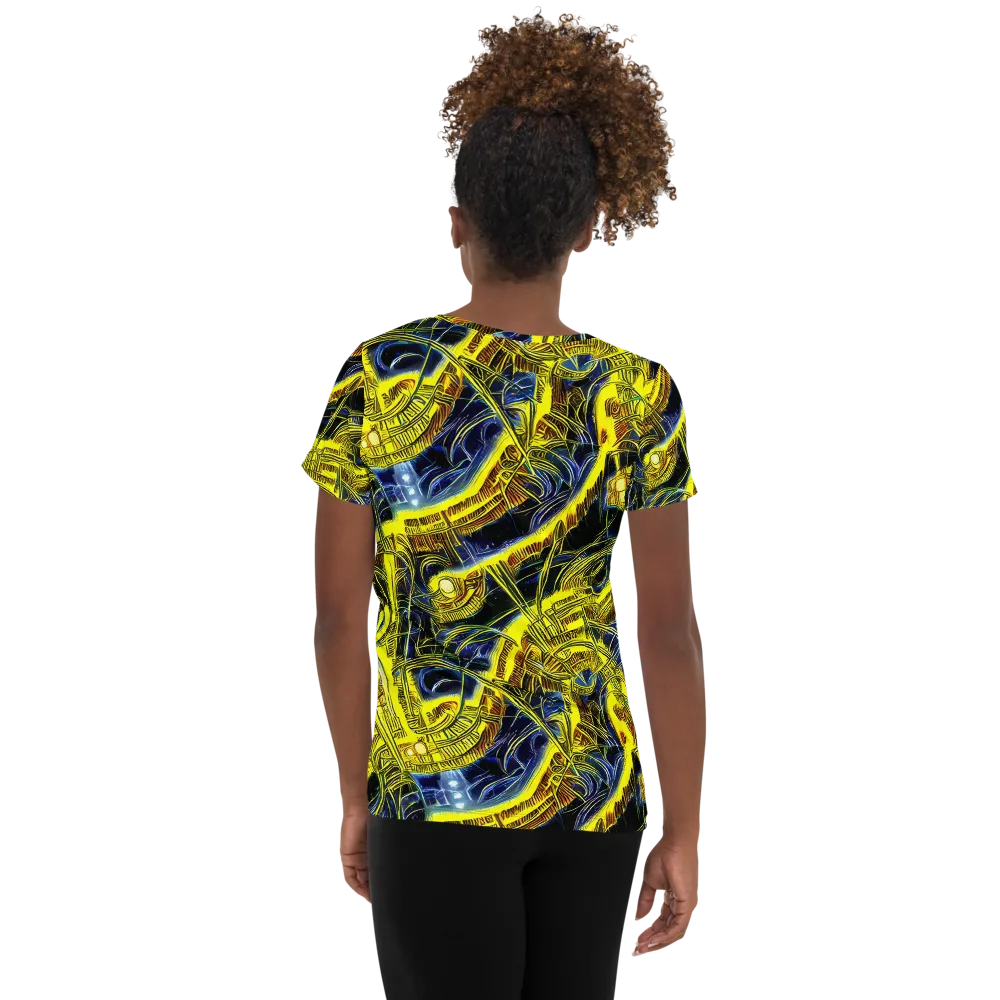 Solar Machine on Women's Athletic T-Shirt — Back
