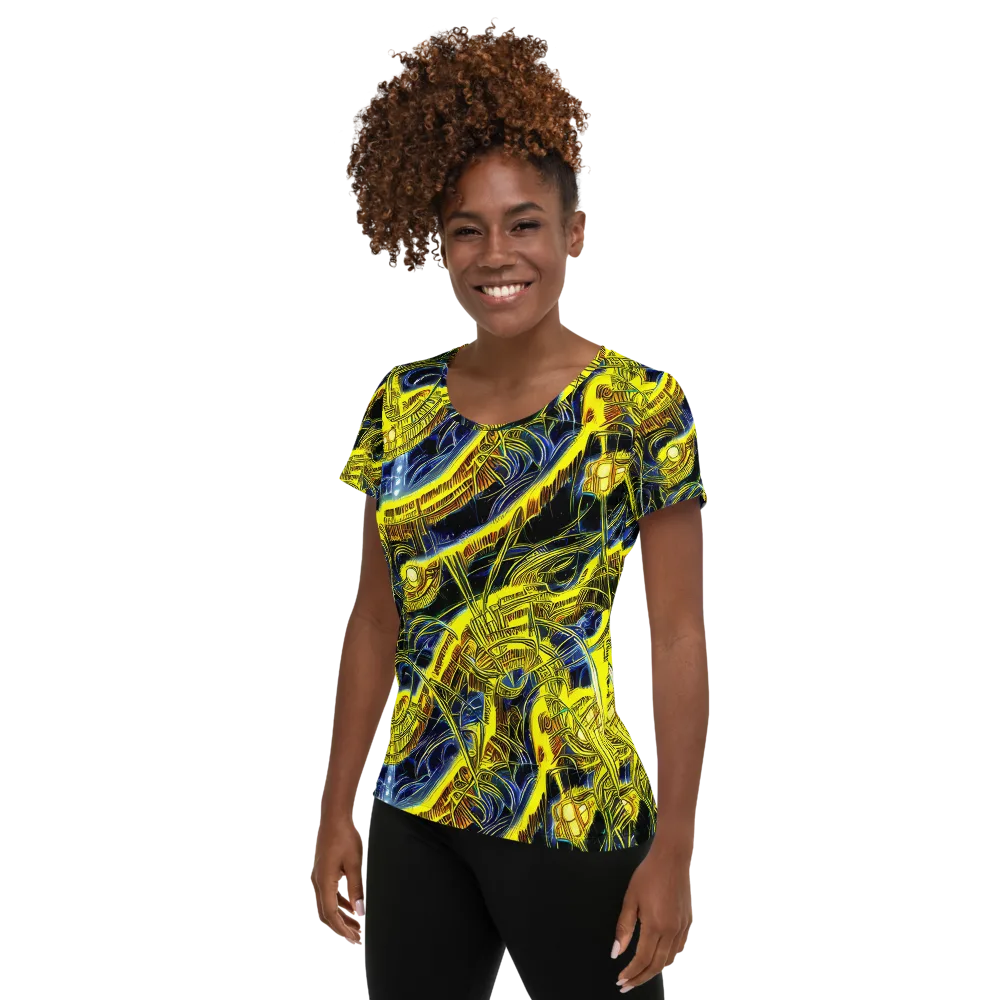 Solar Machine on Women's Athletic T-Shirt — Left