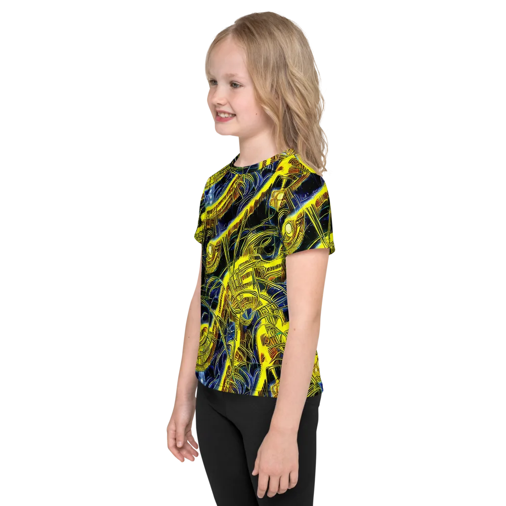 Solar Machine on Kids Crew Neck T-Shirt — Left