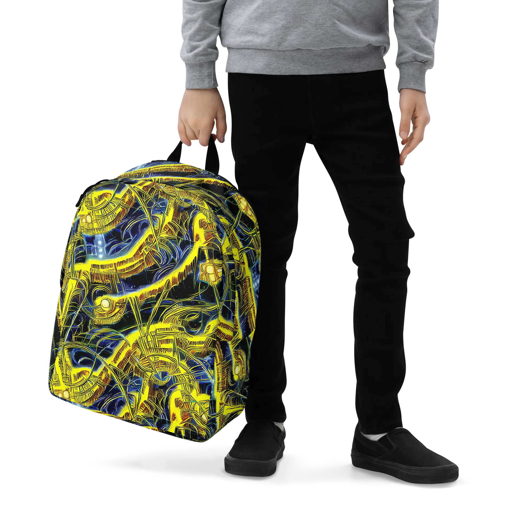 Solar Machine on Minimalist Backpack — Zoomed-in
