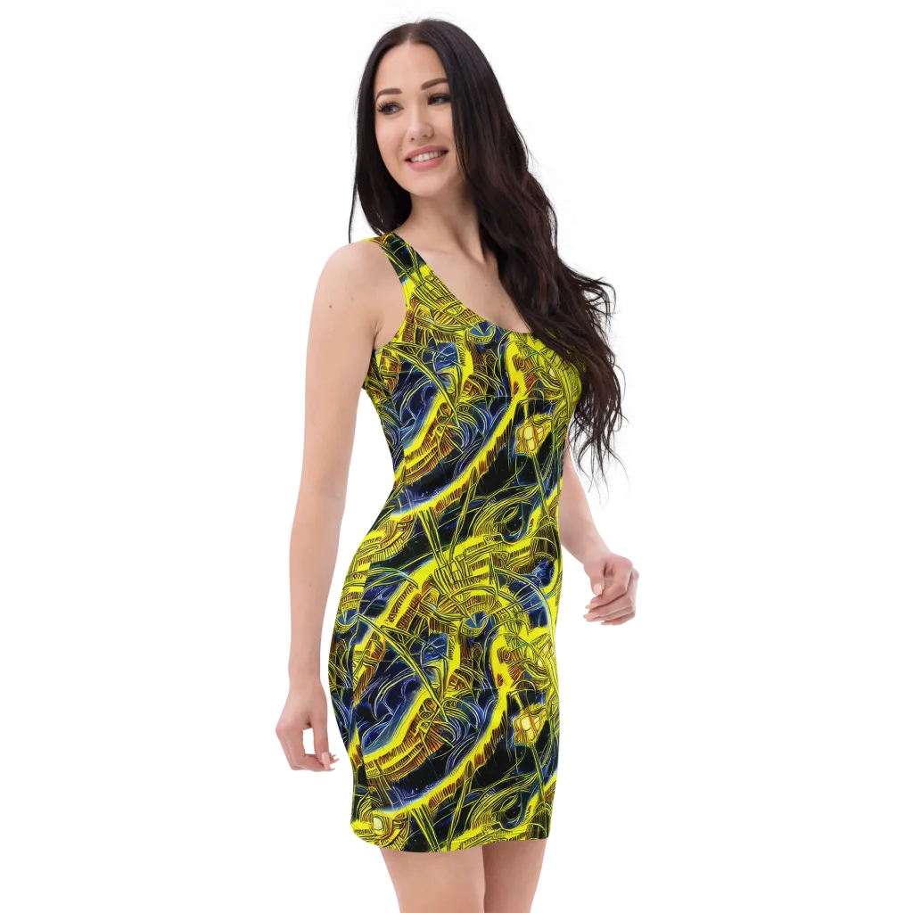 Solar Machine on Bodycon Dress — Right Front