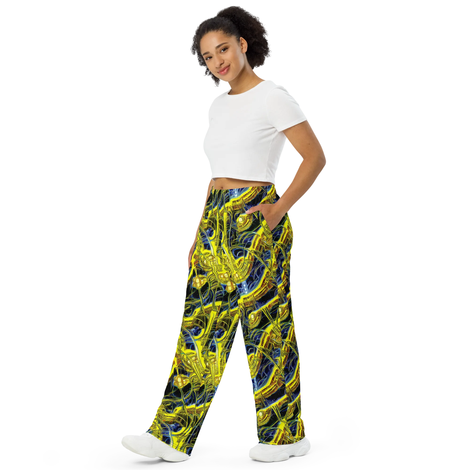 Solar Machine on Wide-Leg Pants — Left Front