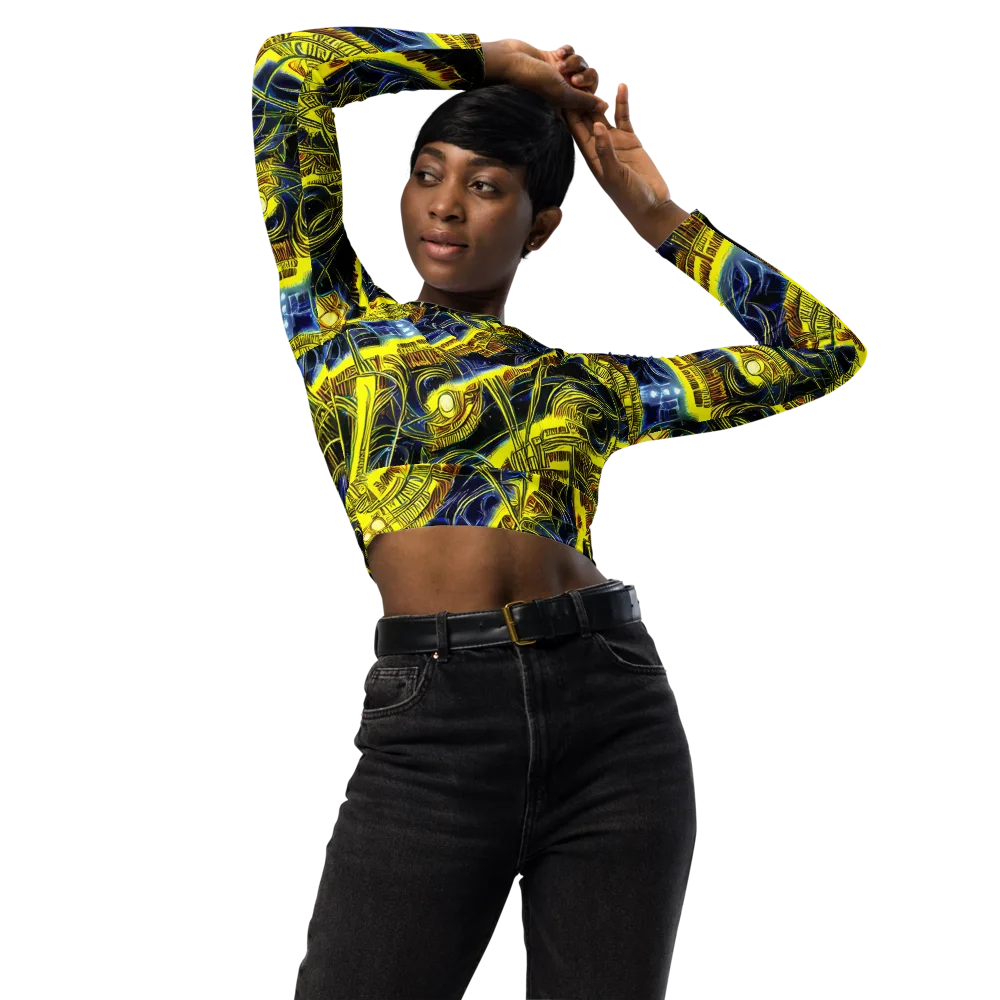 Solar Machine on Long Sleeve Crop Top — Front