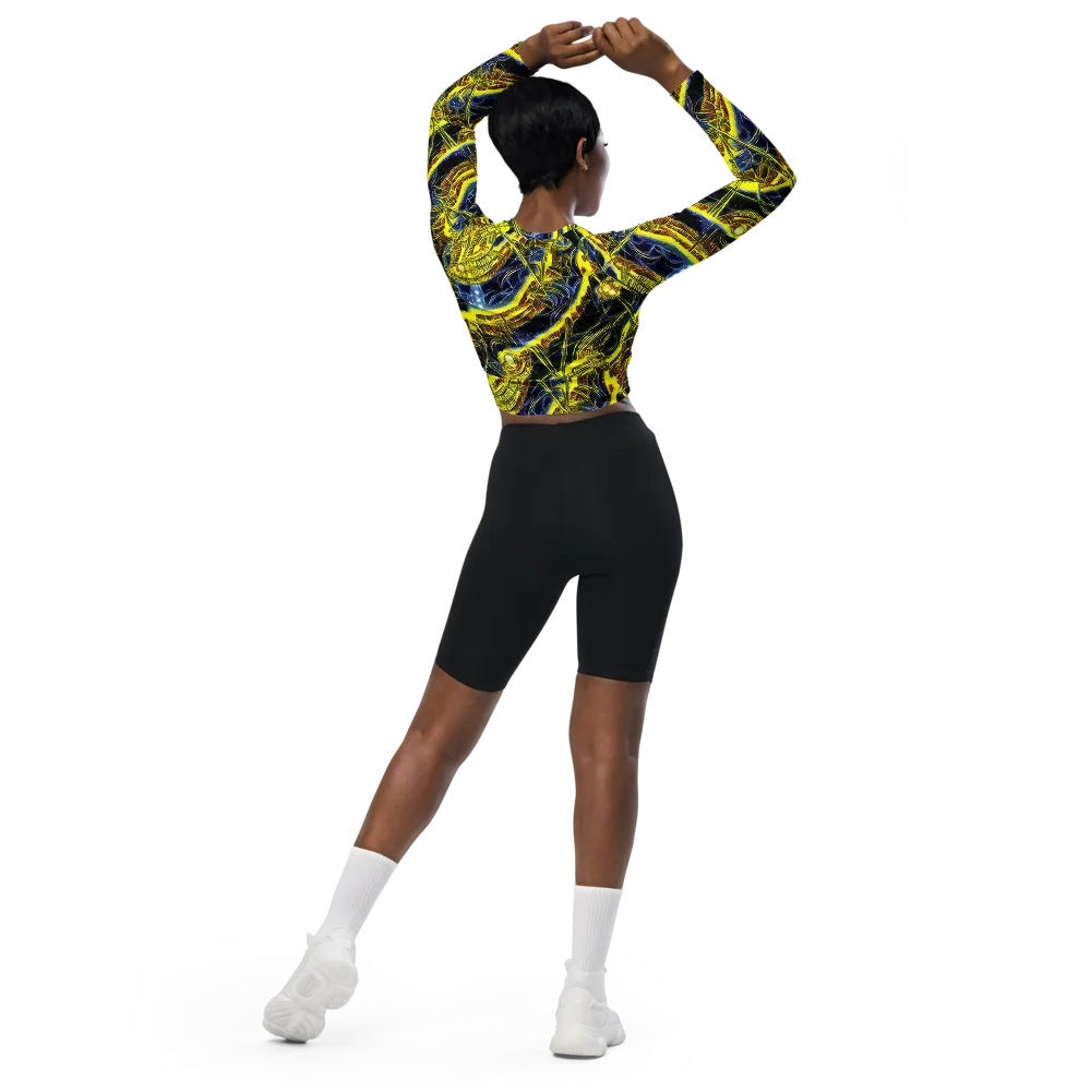Solar Machine on Long Sleeve Crop Top — Back