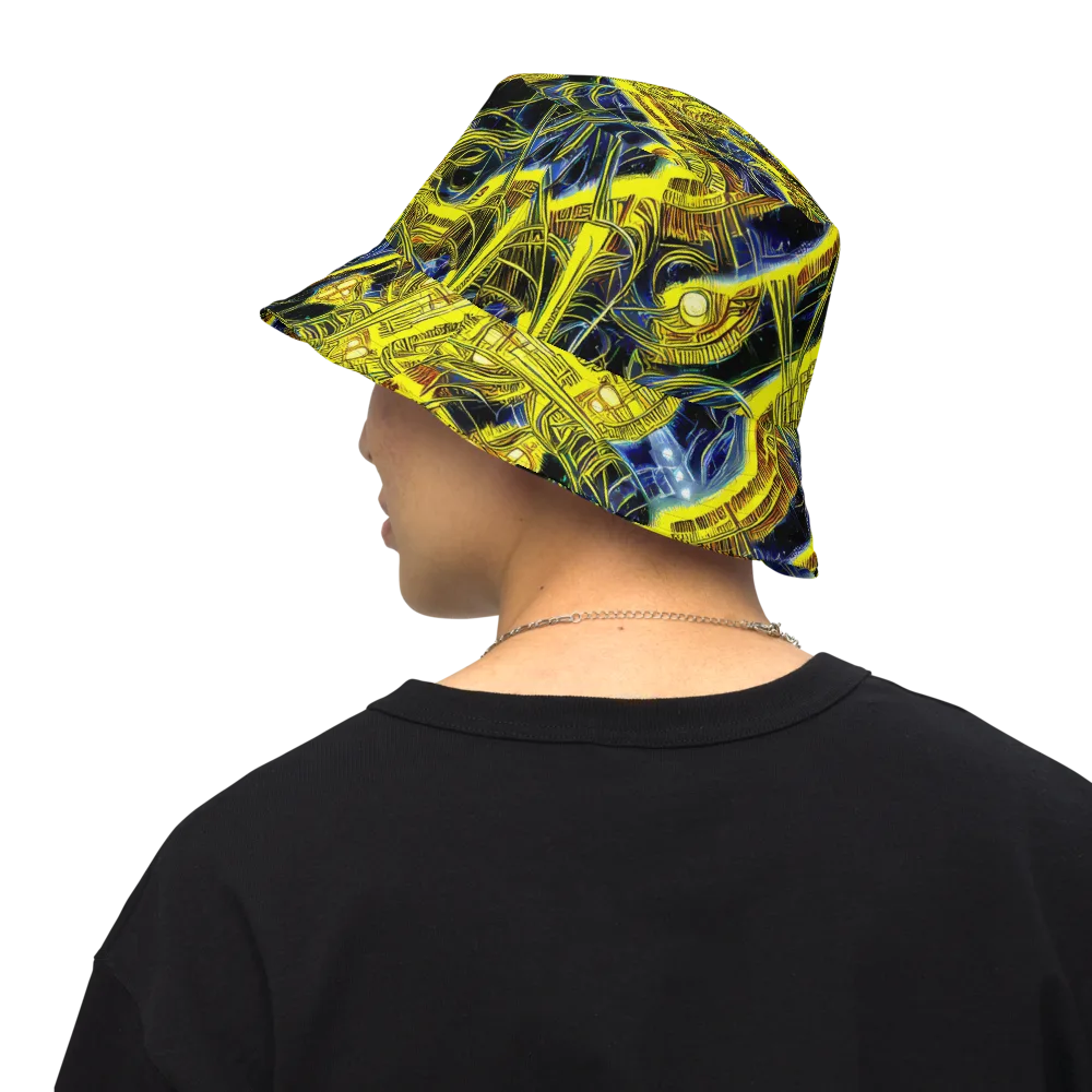 Solar Machine on Reversible Bucket Hat — Back Inside