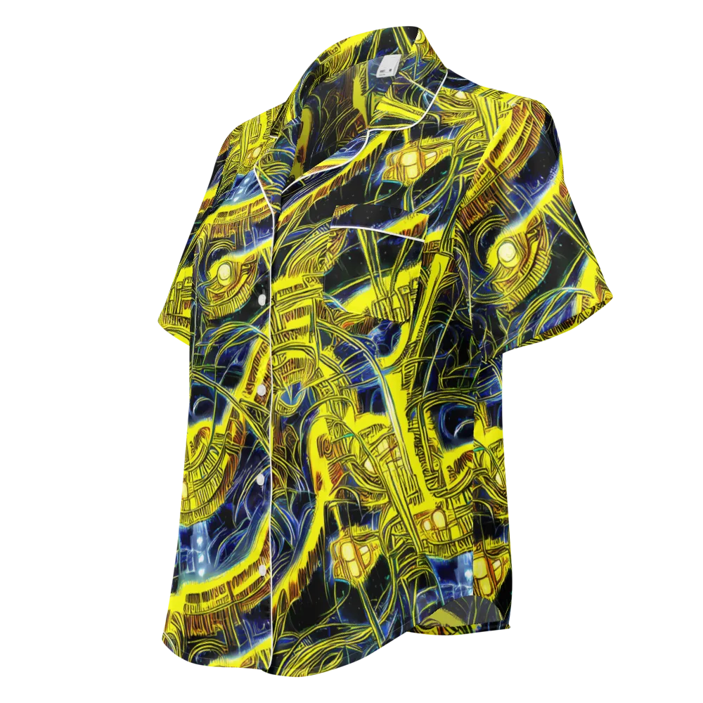 Solar Machine on Women's Short Sleeve Pajama Top — Left Front