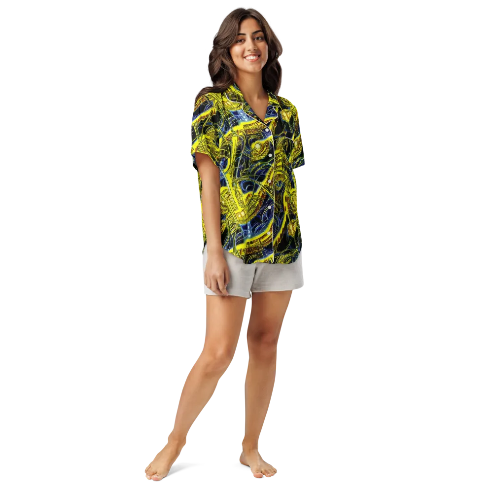Solar Machine on Women's Short Sleeve Pajama Top — Front