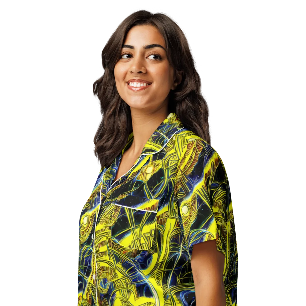 Solar Machine on Women's Short Sleeve Pajama Top — Left Front