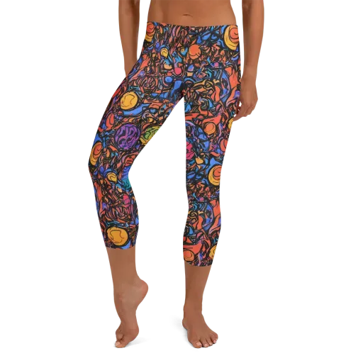 Neon Inkstorm on a Capri Leggings