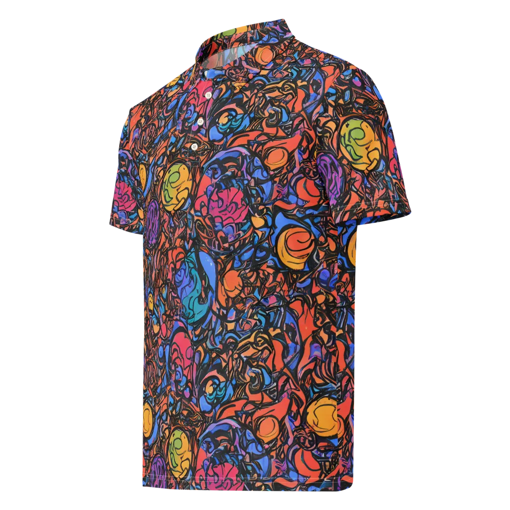 Neon Inkstorm on Men's Slim Fit Polo Shirt — Left Front
