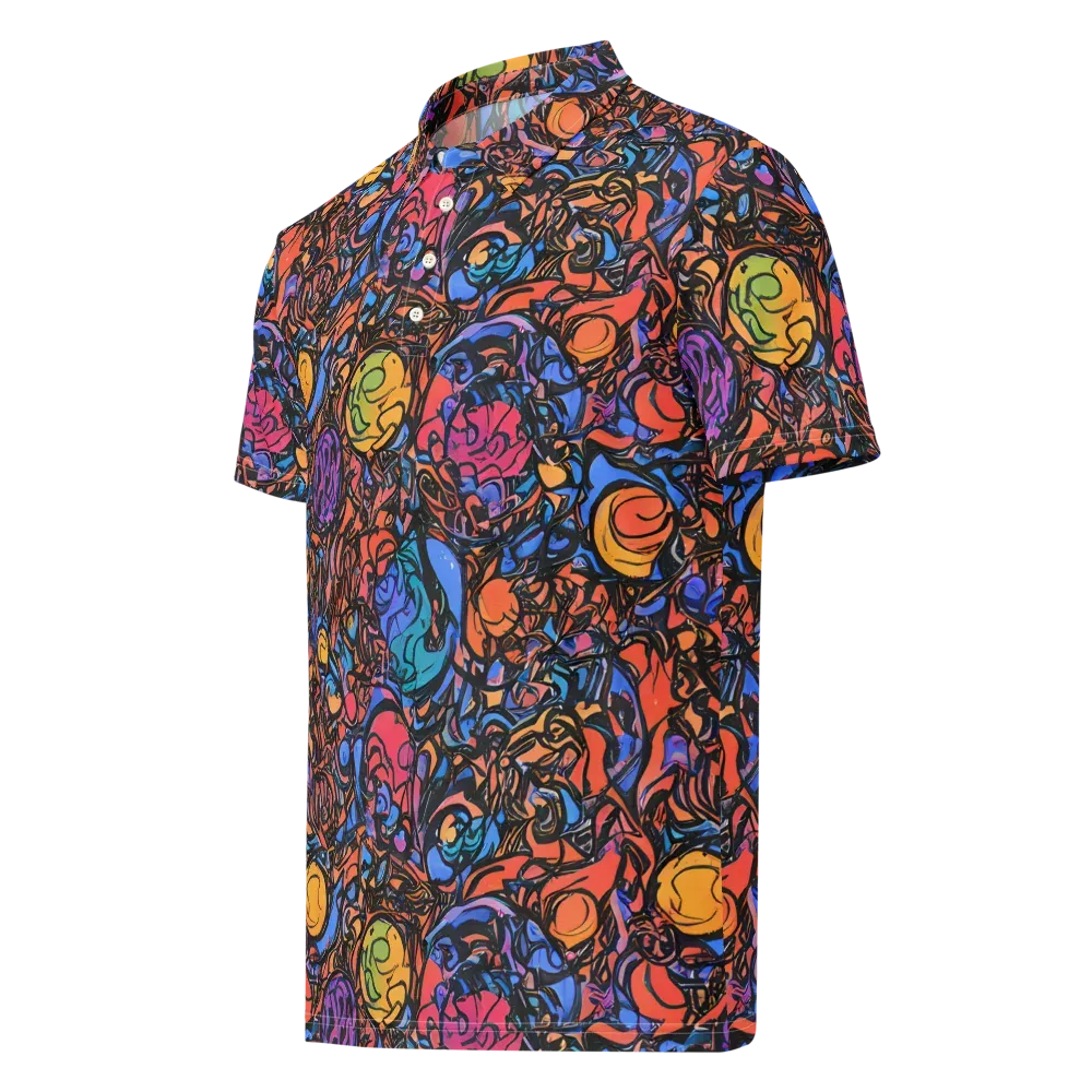 Neon Inkstorm on Men's Slim Fit Polo Shirt — Left Front