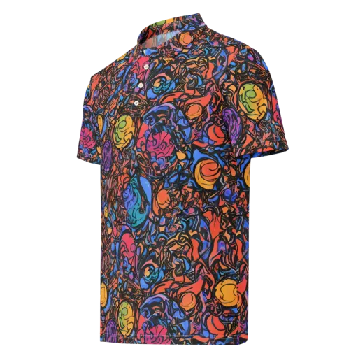Neon Inkstorm on a Men's Slim Fit Polo Shirt