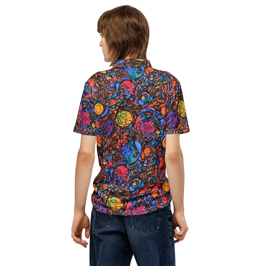 Neon Inkstorm on Men's Slim Fit Polo Shirt — Back
