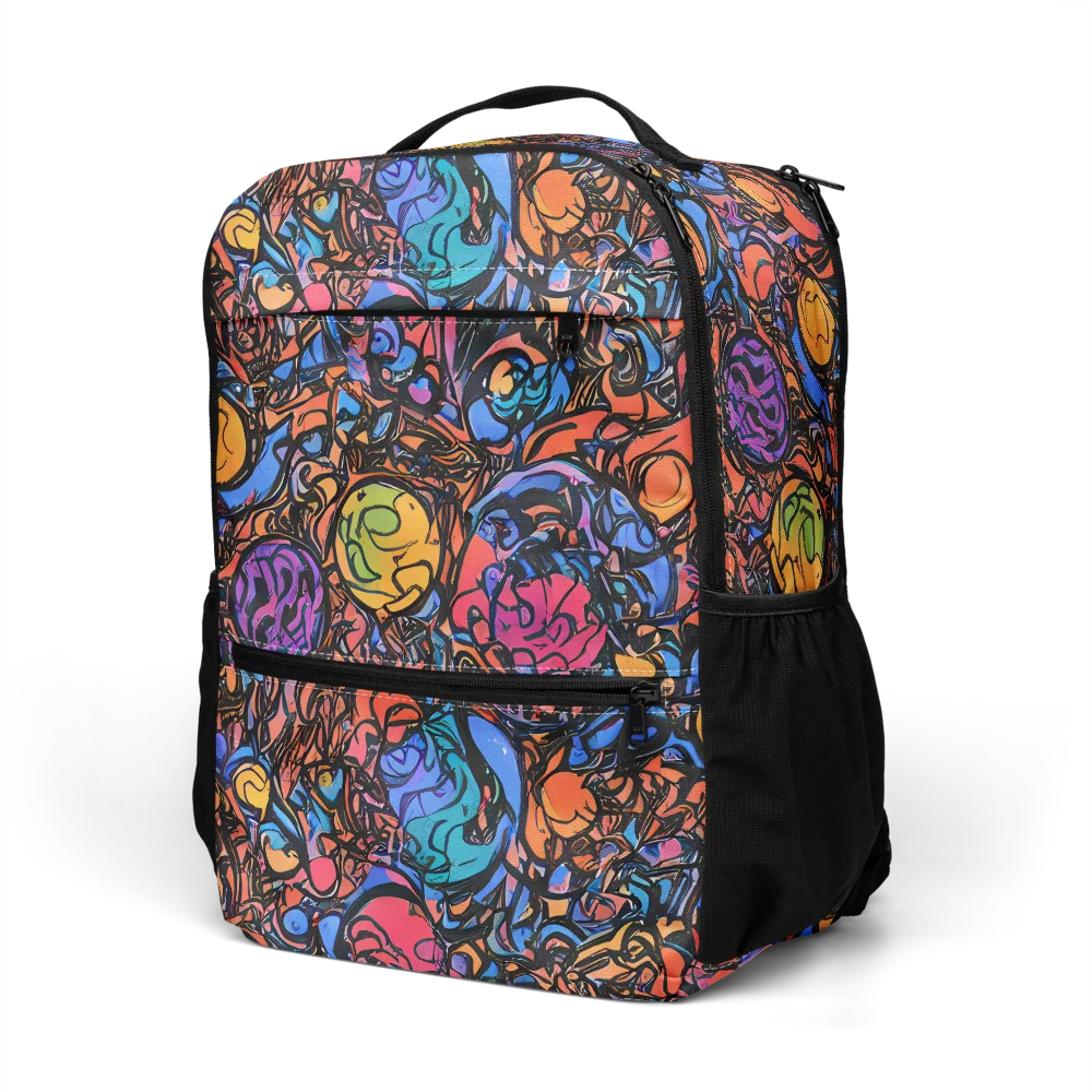 Neon Inkstorm on Utility Backpack — Left Front