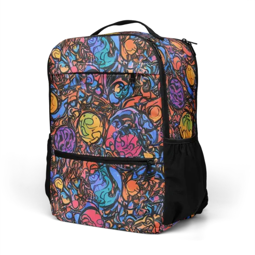 Neon Inkstorm on a Utility Backpack