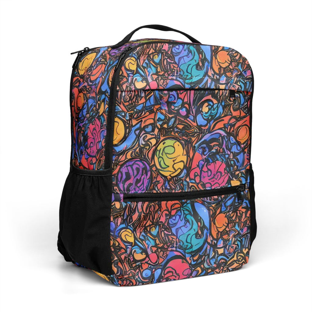 Neon Inkstorm on Utility Backpack — Right Front