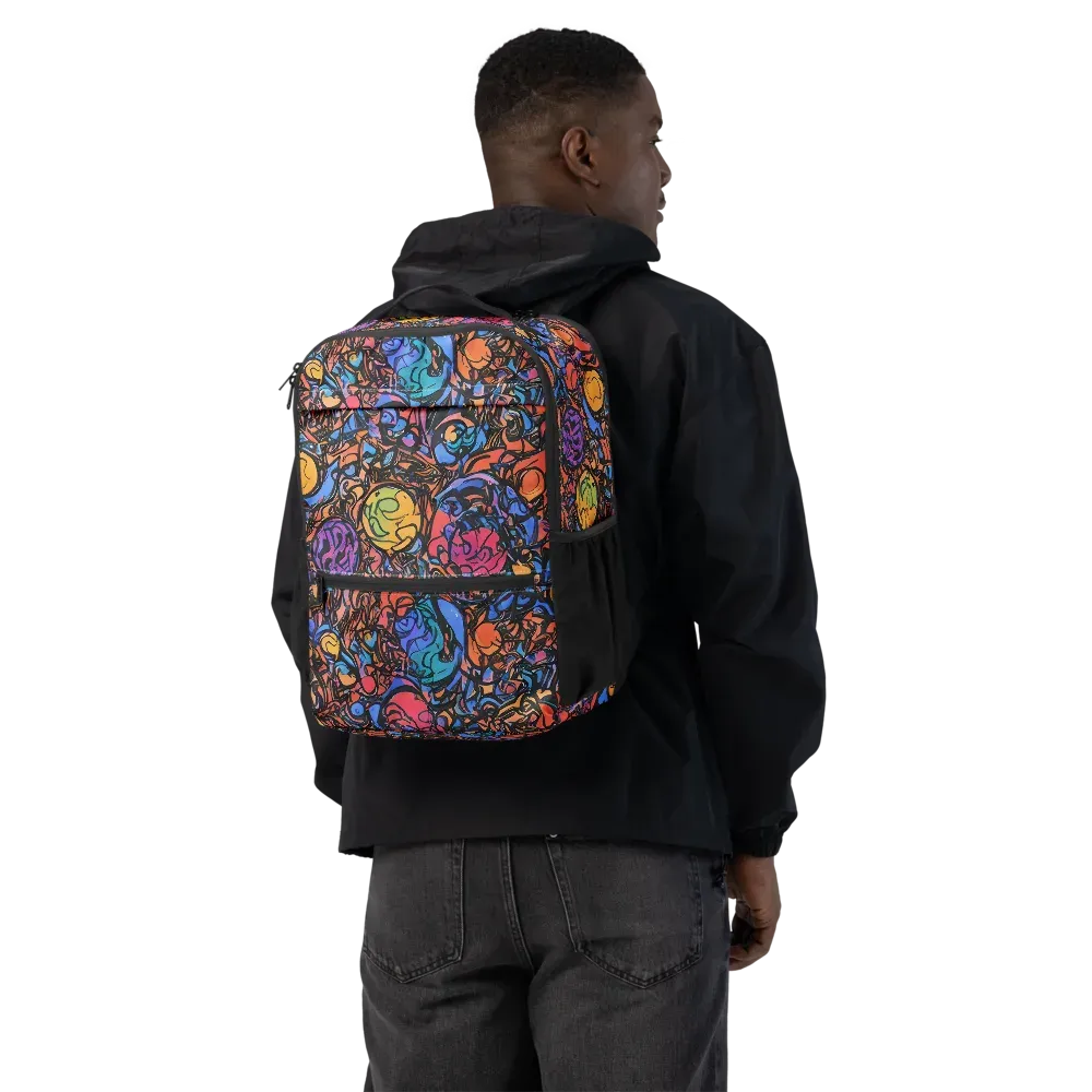 Neon Inkstorm on Utility Backpack — Back