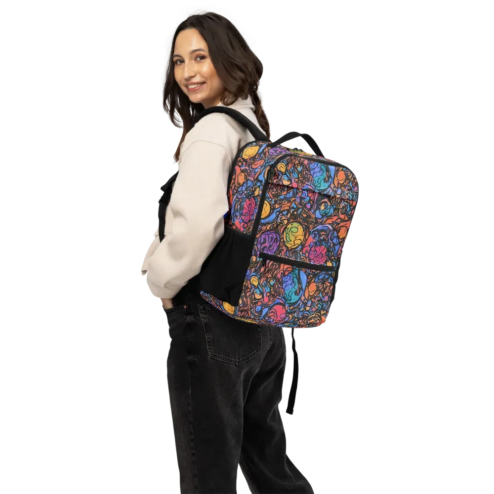 Neon Inkstorm on Utility Backpack — Back