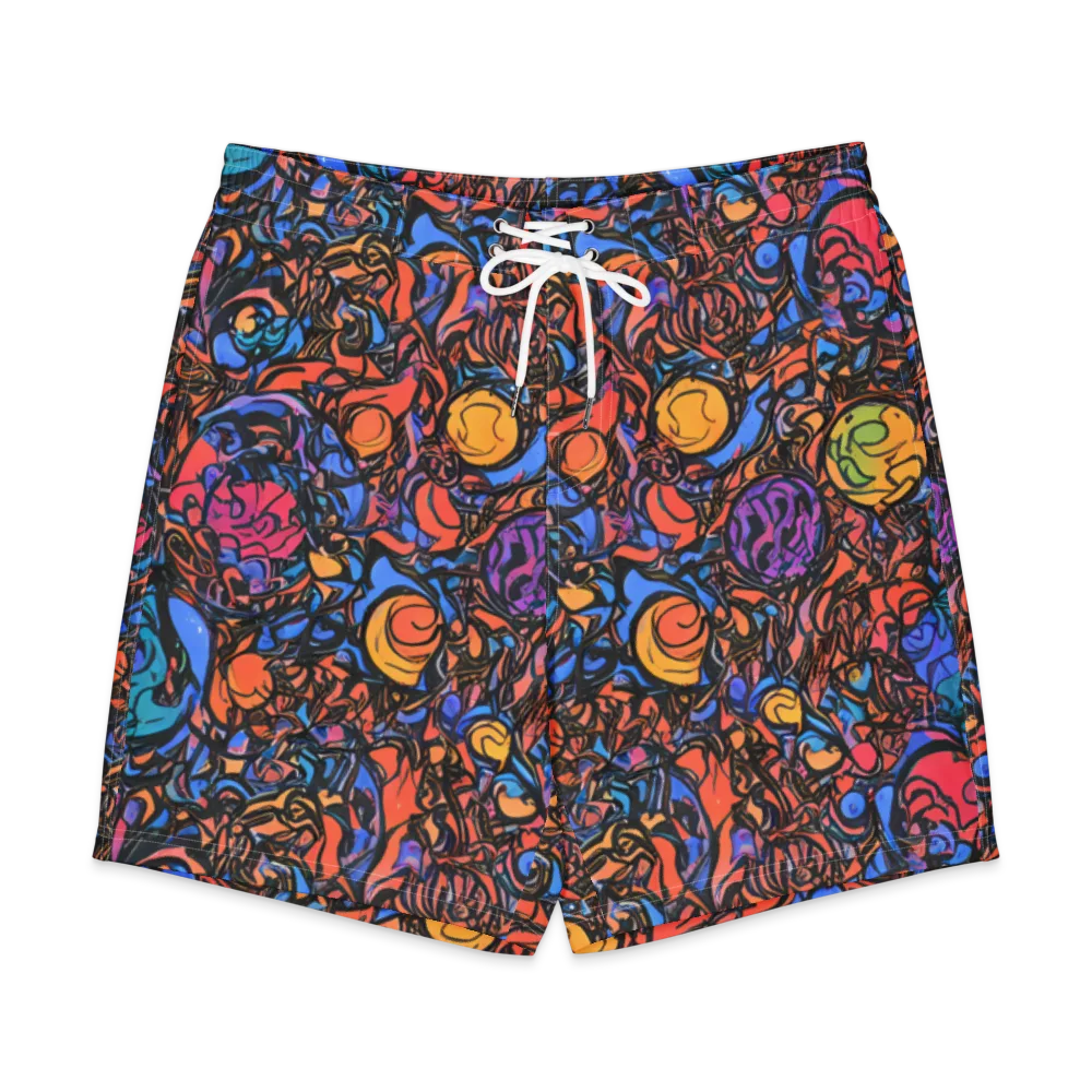 Neon Inkstorm on Men's Board Shorts — Front