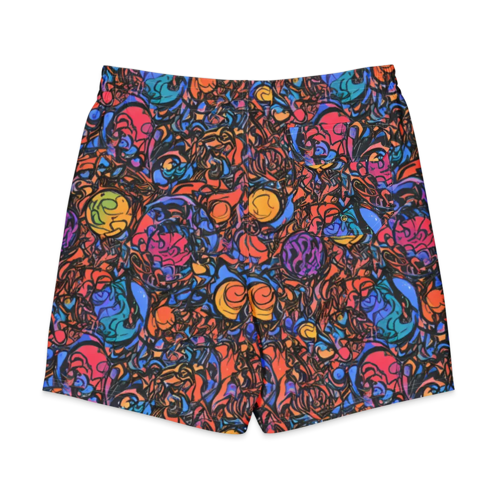 Neon Inkstorm on Men's Board Shorts — Back