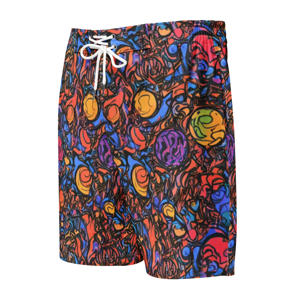 Neon Inkstorm on Men's Board Shorts — Front