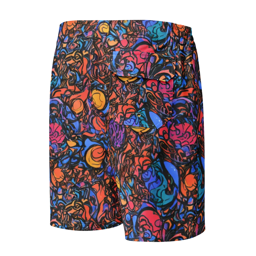 Neon Inkstorm on Men's Board Shorts — Back