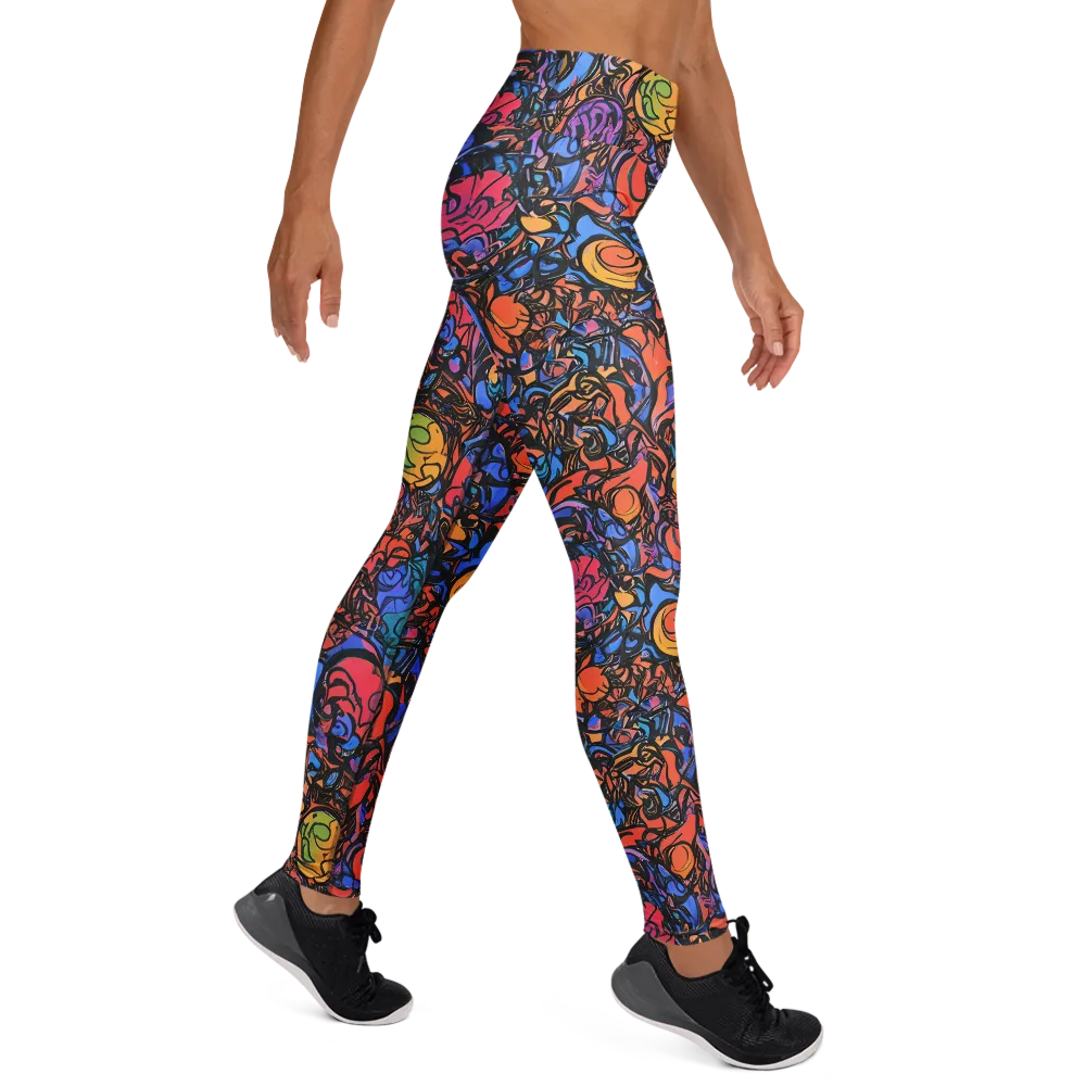 Neon Inkstorm on Yoga Leggings — Right