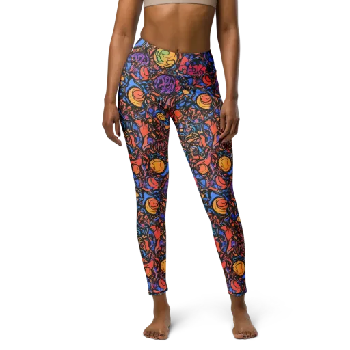 Neon Inkstorm on a Yoga Leggings