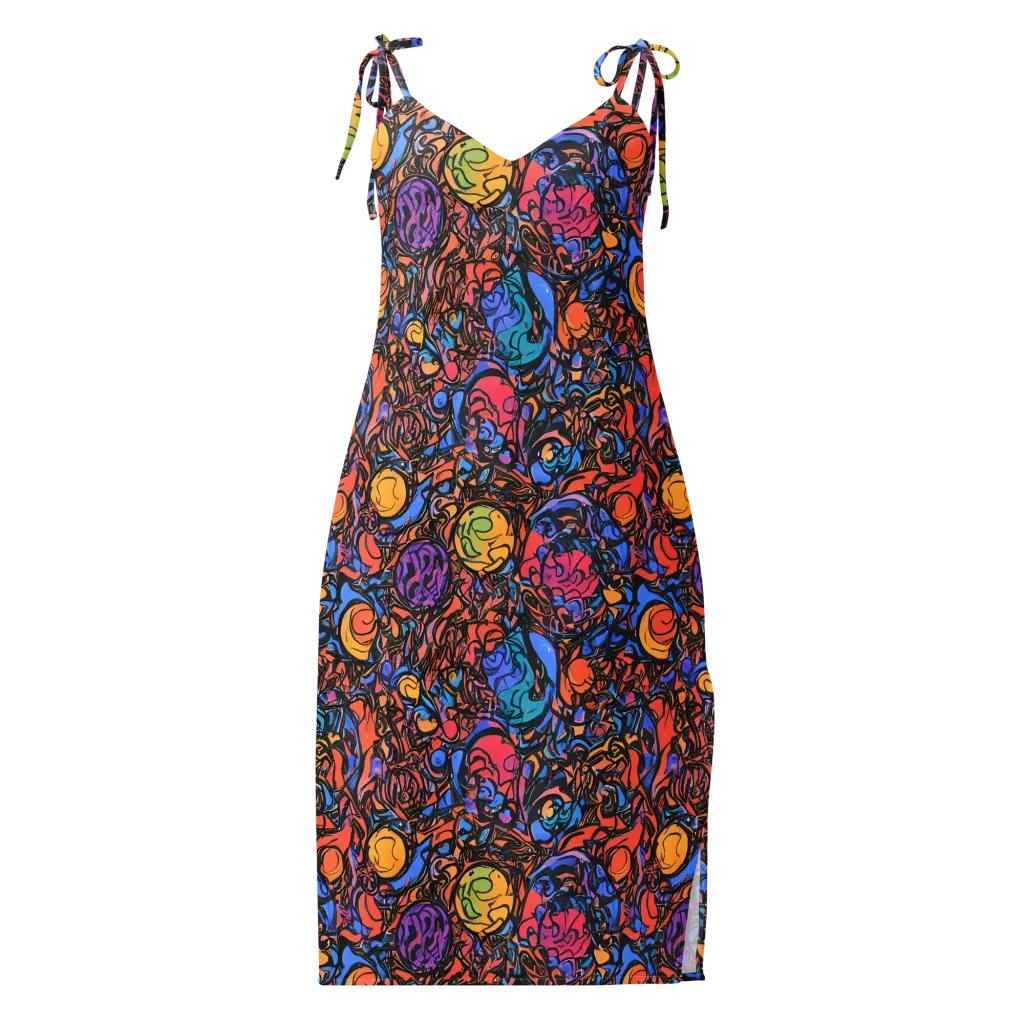 Neon Inkstorm on Slip Dress — Front