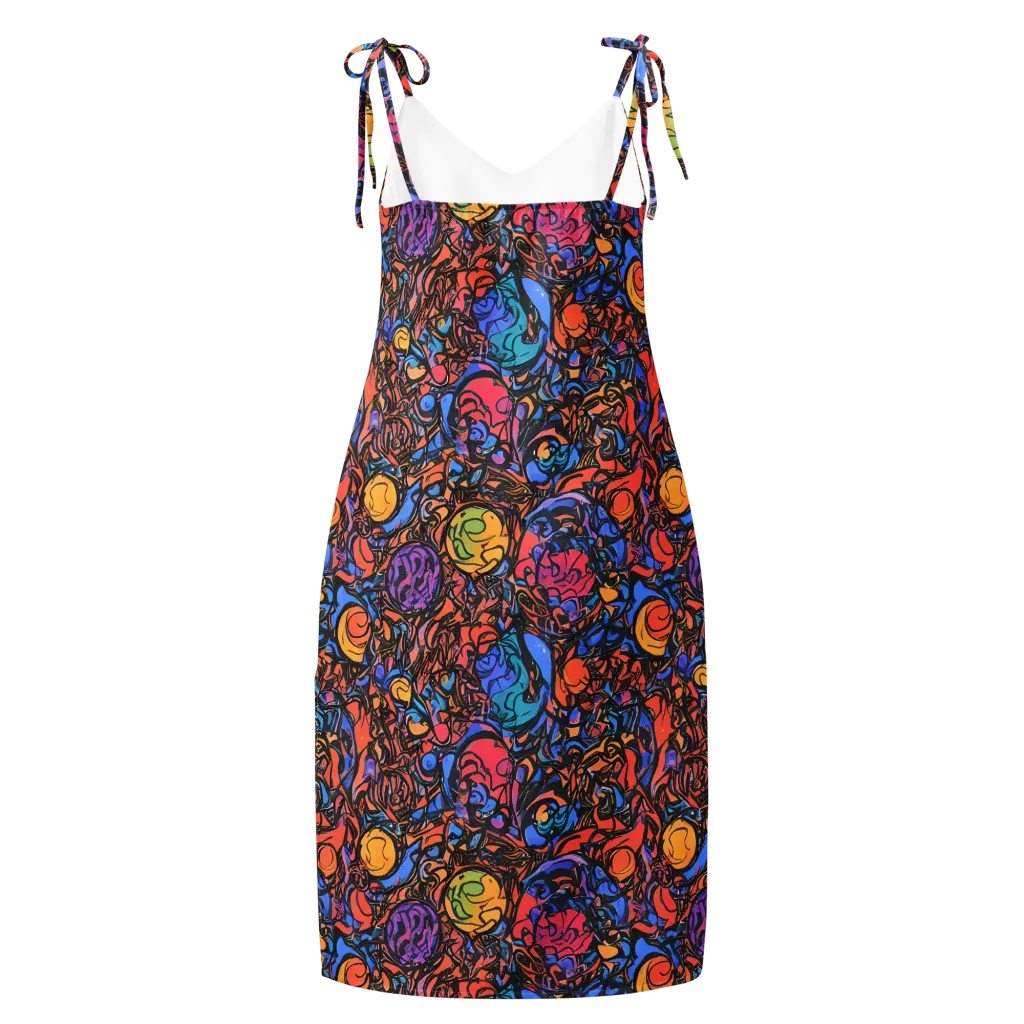 Neon Inkstorm on Slip Dress — Back