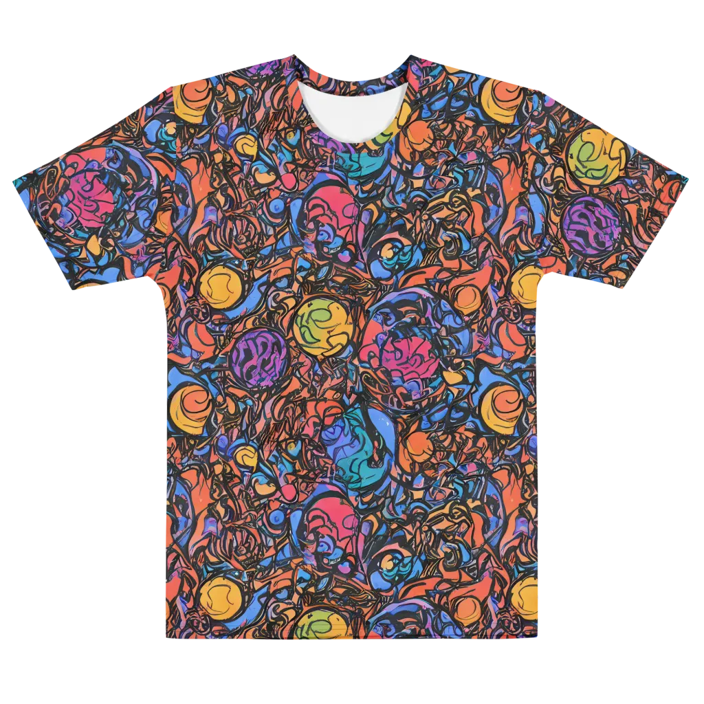 Neon Inkstorm on Men's Cotton Crew Neck T-Shirt — Front