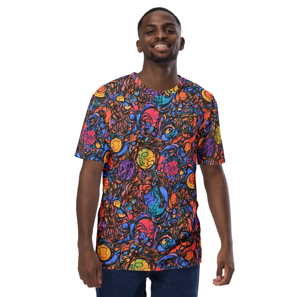 Neon Inkstorm on Men's Crew Neck T-Shirt — Front
