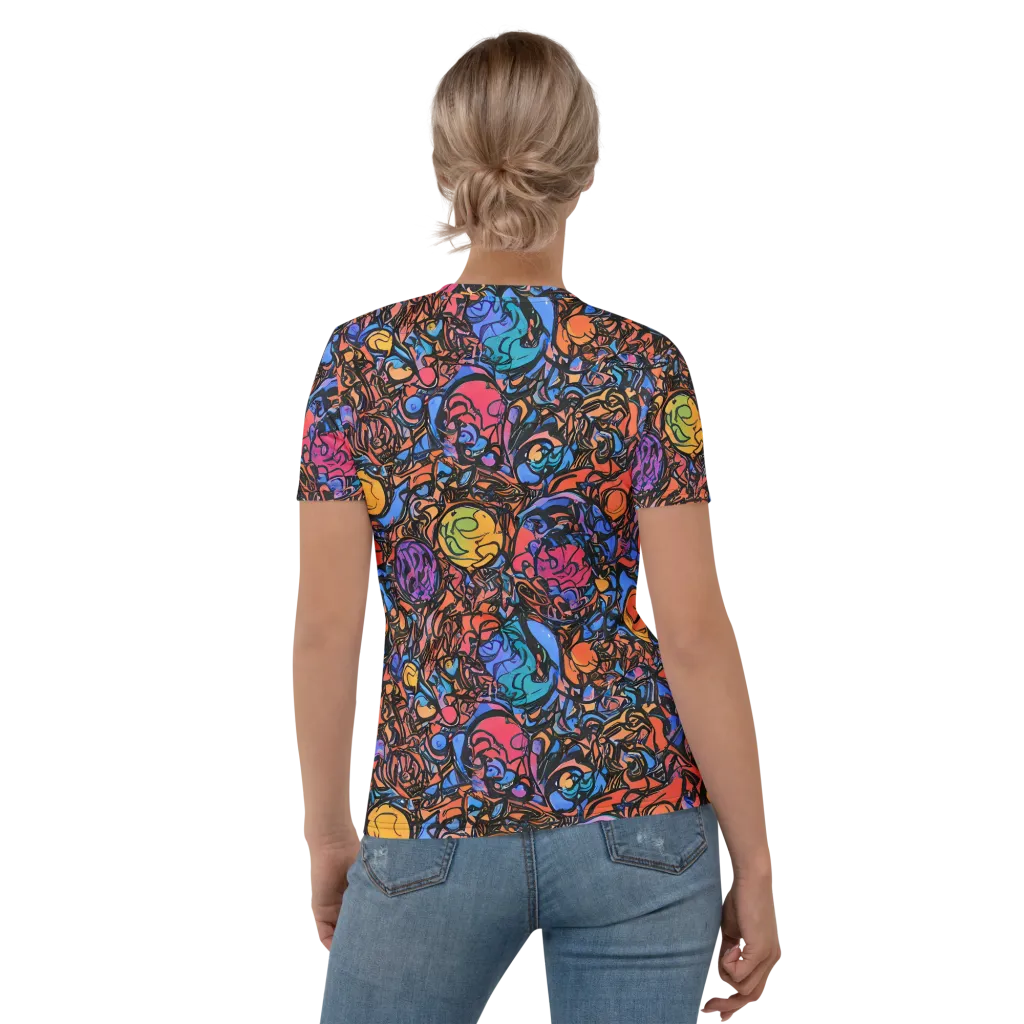 Neon Inkstorm on Women's Crew Neck T-Shirt — Back