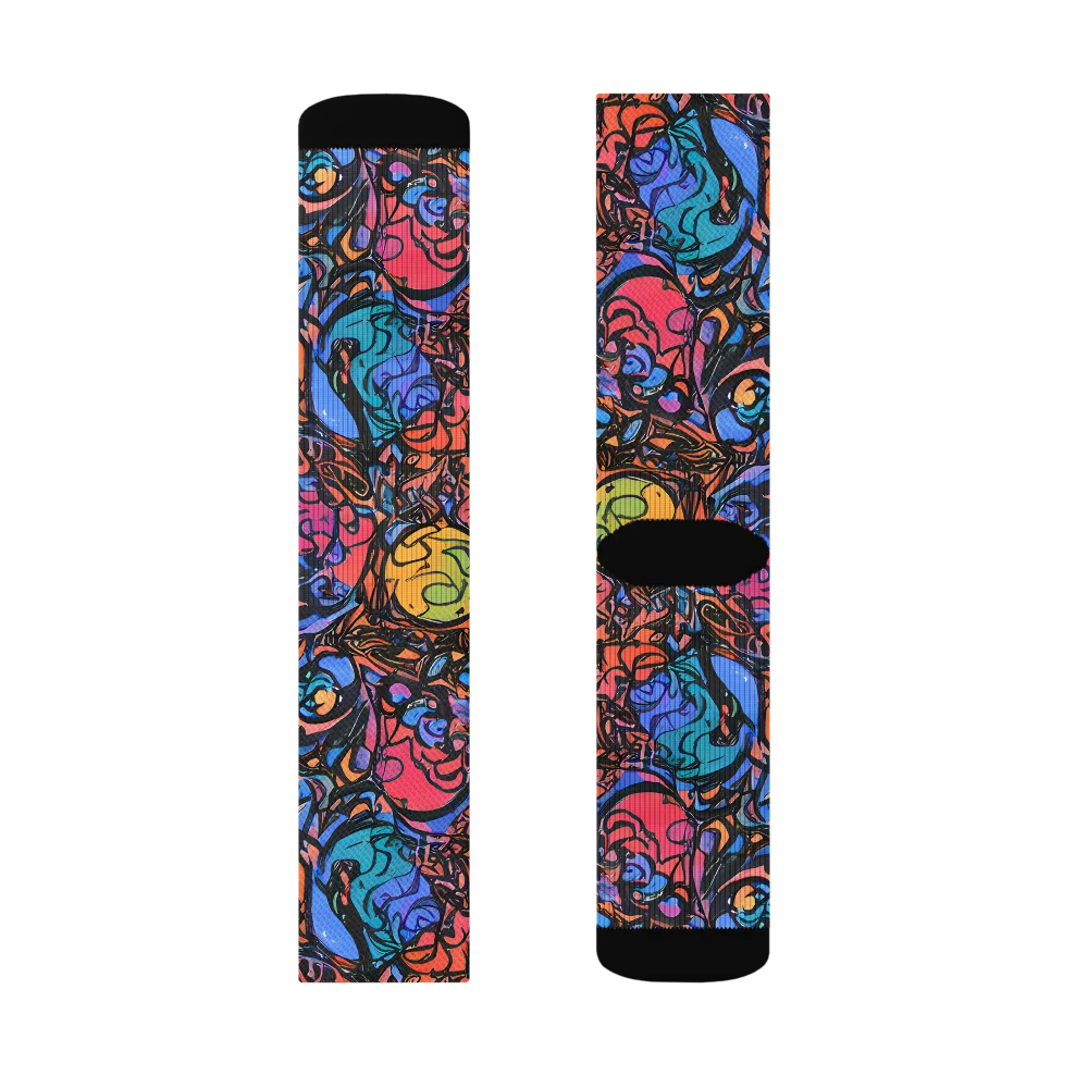 Neon Inkstorm on Socks — Left Sock