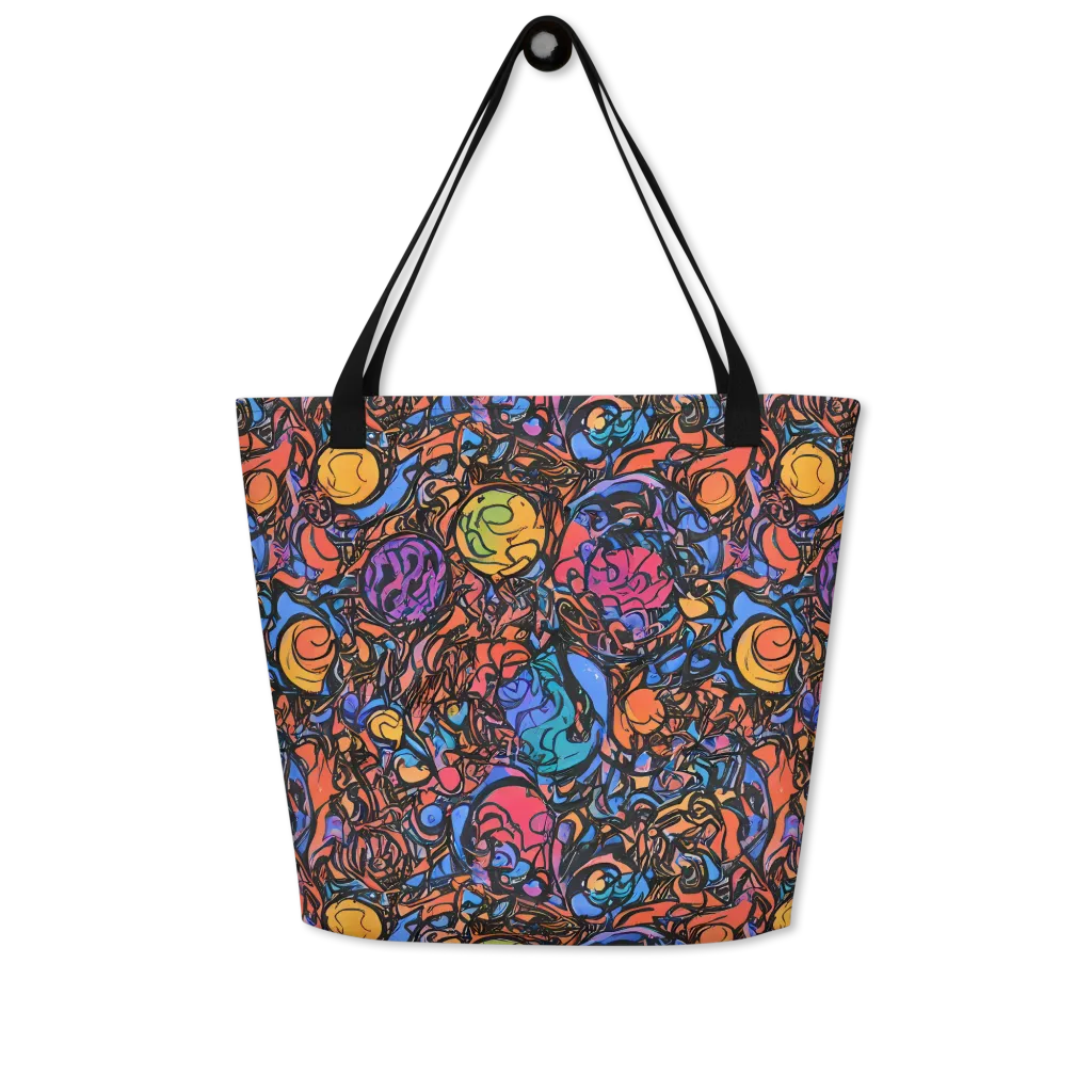 Neon Inkstorm on Large Tote Bag W/ Pocket — Front