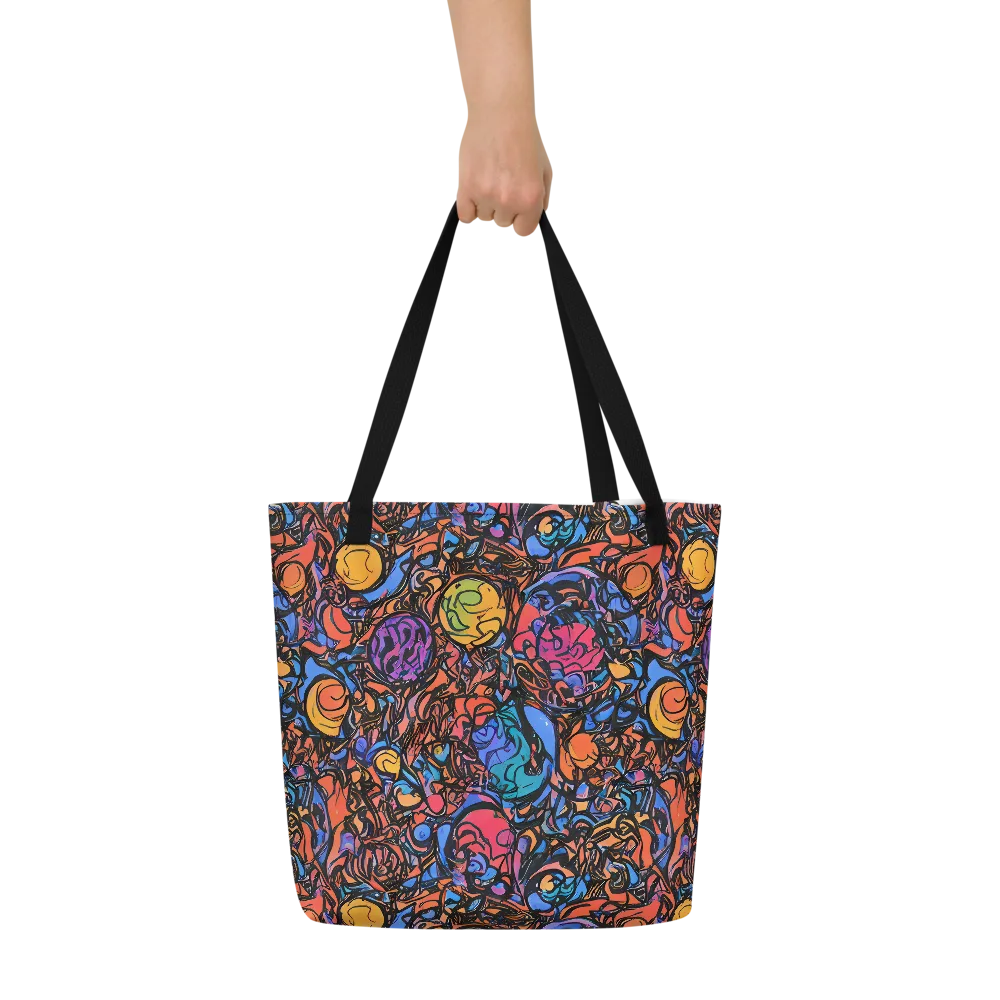 Neon Inkstorm on Large Tote Bag W/ Pocket — Front