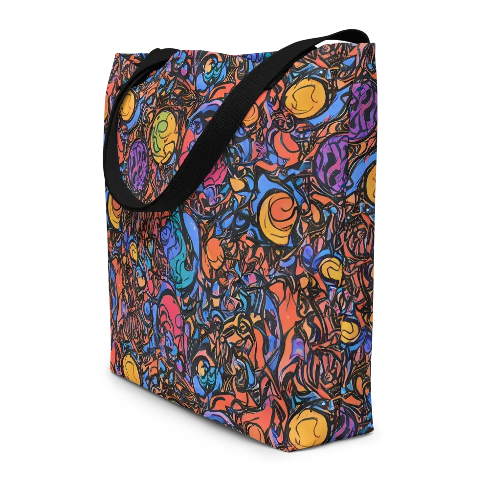 Neon Inkstorm on Large Tote Bag W/ Pocket — Front