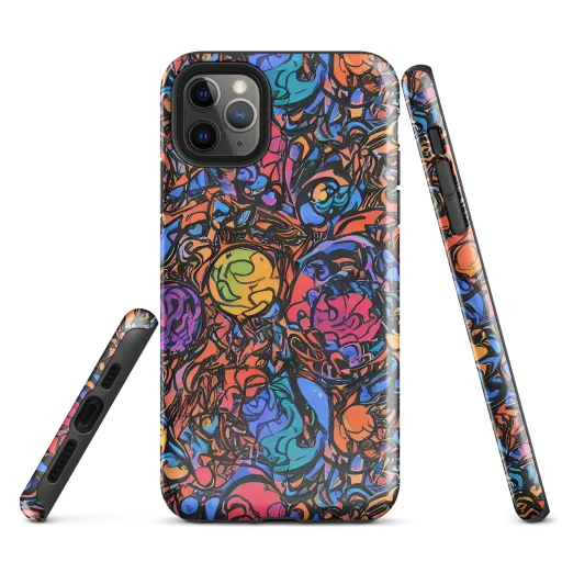 Neon Inkstorm on a Tough Case for iPhone®