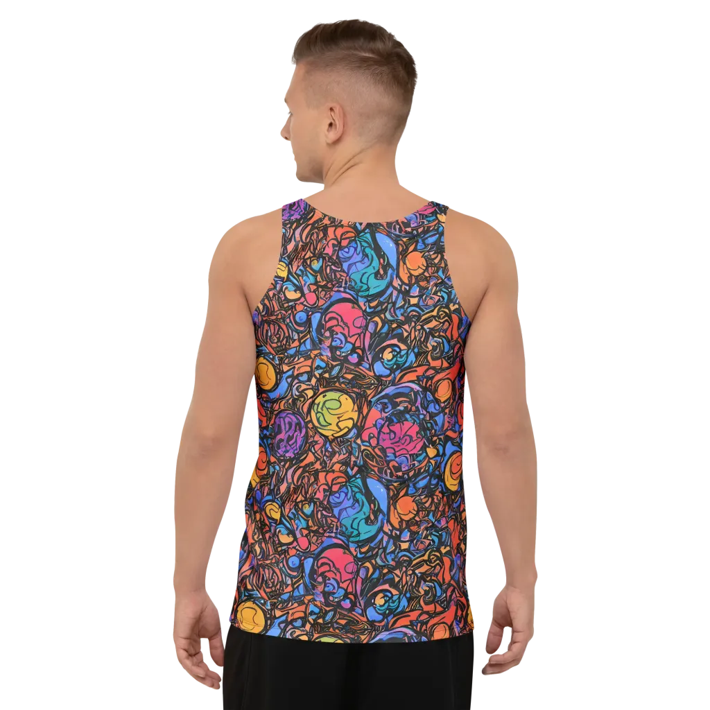 Neon Inkstorm on Men's Tank Top — Back