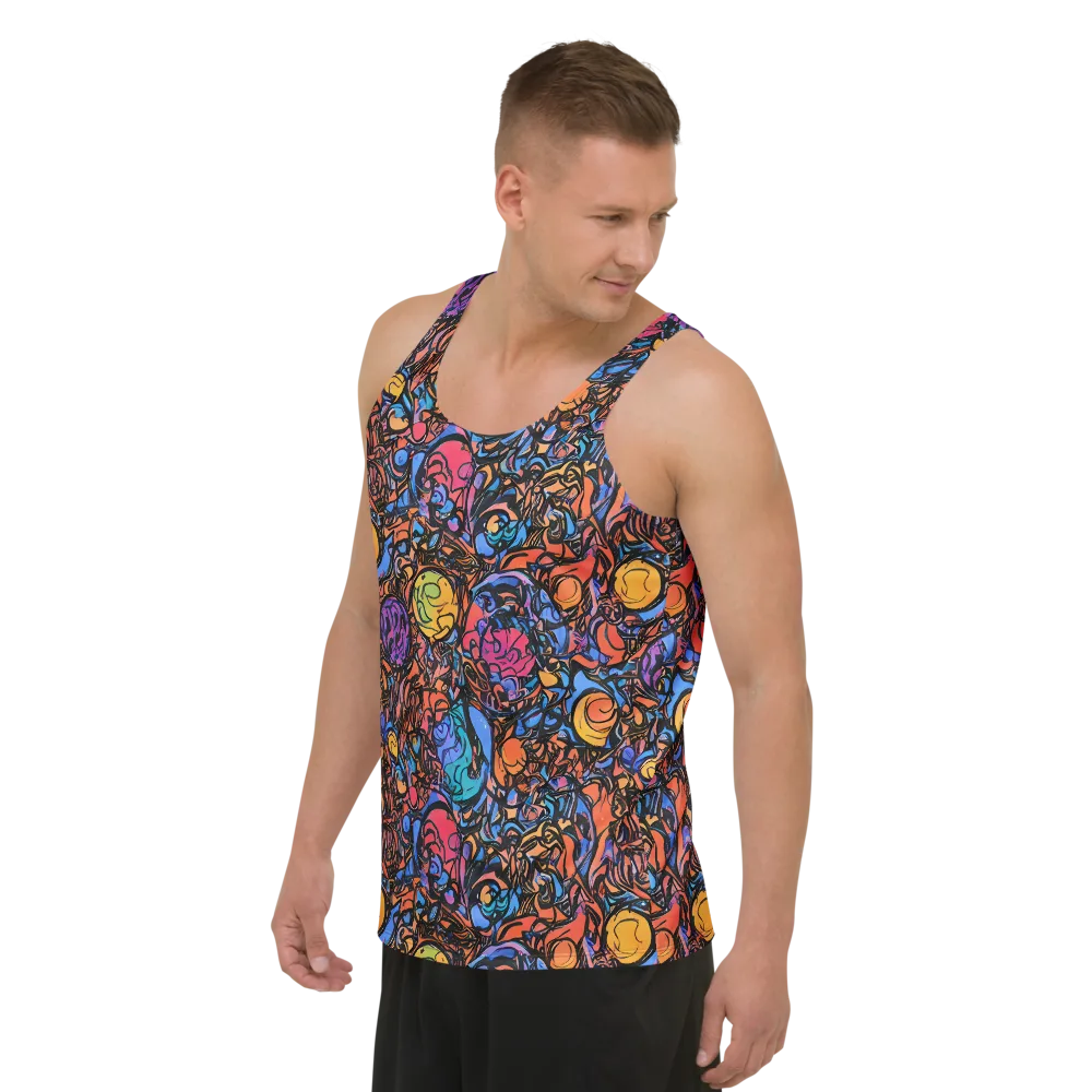 Neon Inkstorm on Men's Tank Top — Left Front