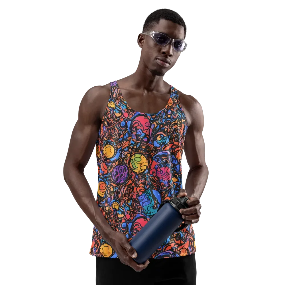Neon Inkstorm on Men's Tank Top — Front