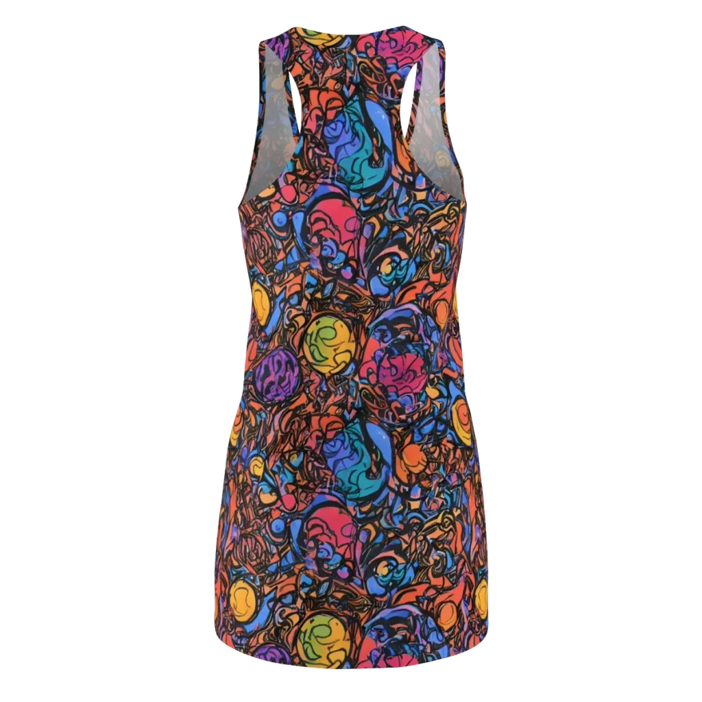 Neon Inkstorm on Racerback Dress — Back