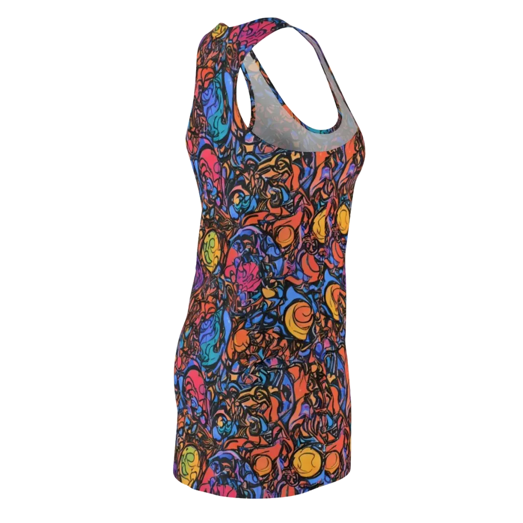 Neon Inkstorm on Racerback Dress — Back Side