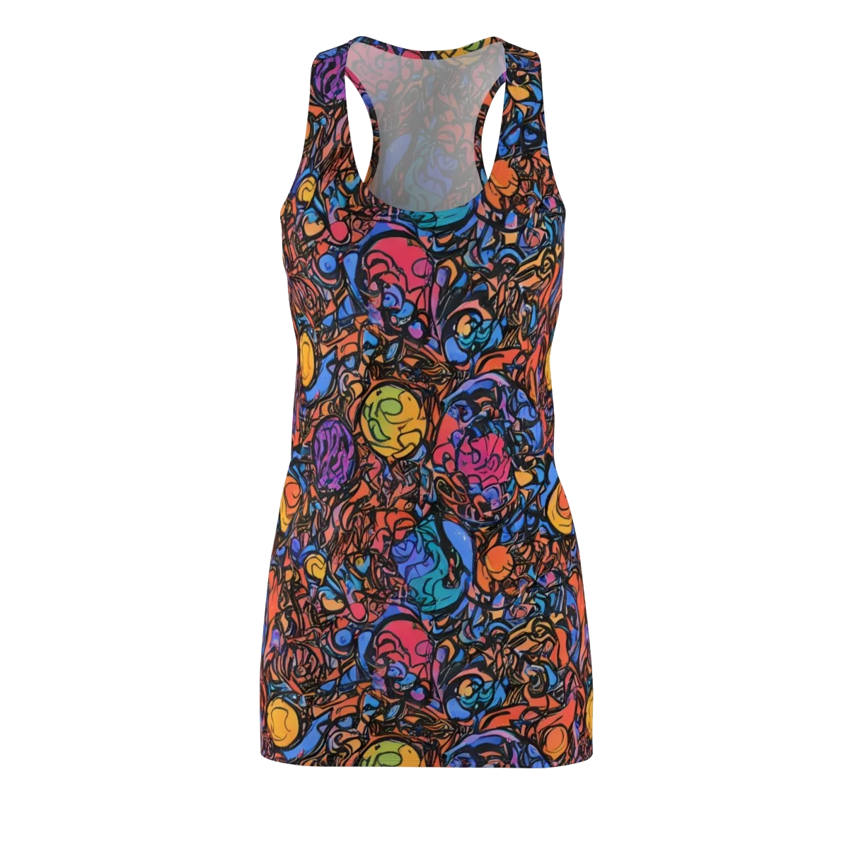 Neon Inkstorm on Racerback Dress — Front