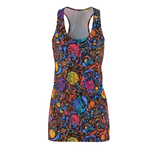 Neon Inkstorm on a Racerback Dress