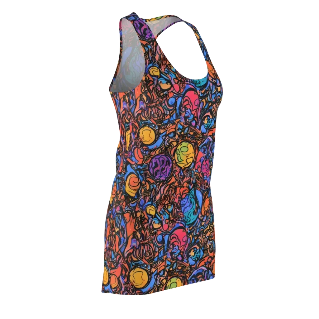 Neon Inkstorm on Racerback Dress — Front Side